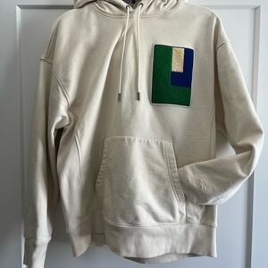 Lacoste Beige Hoodie with Colorful Patch